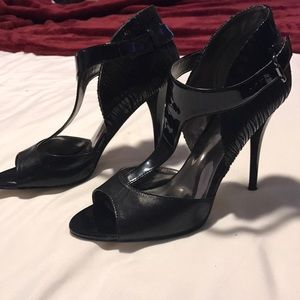 guess heels with zebra print